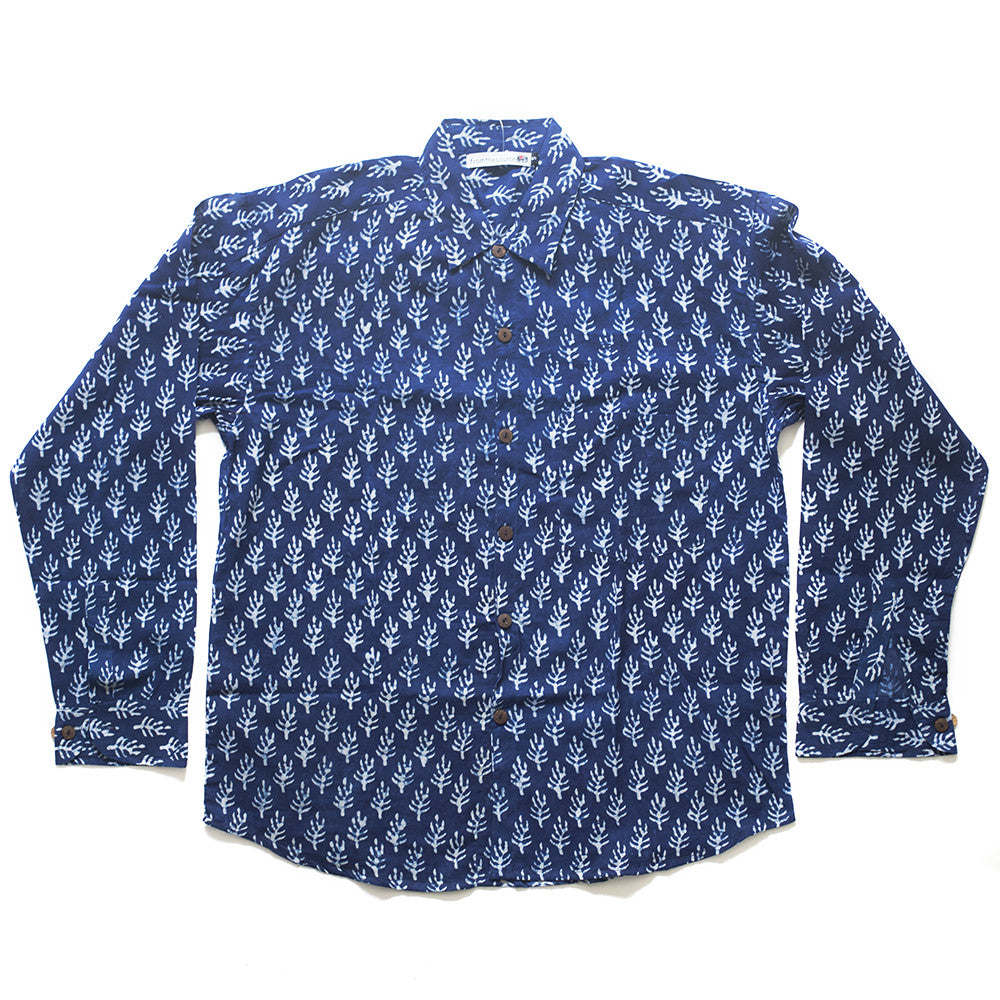 blue cotton shirt mens