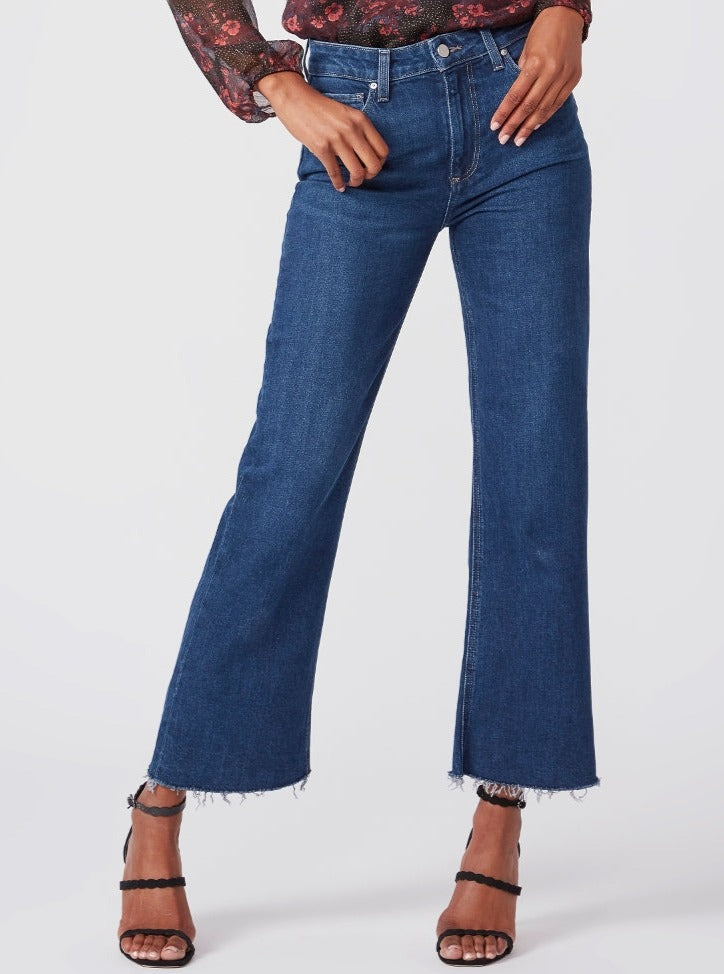 Paige Brooklyn High Rise Ankle Wide Leg Jeans In Quartz Sand In