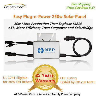 NEP Solar Microinverter 260w AC Panel 240vac as Enphase M215 Micro Inverter