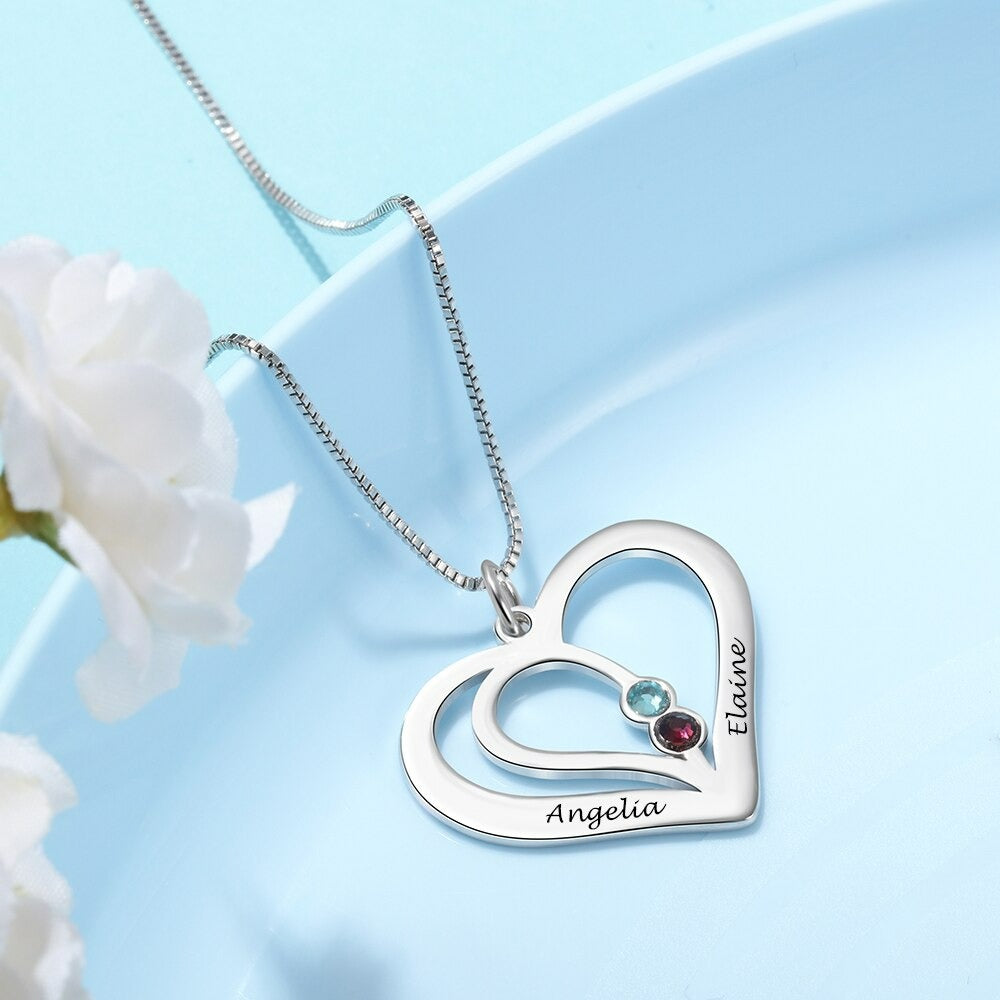 Personalized Engraved Name Heart Shaped Necklaces Florence Scovel 