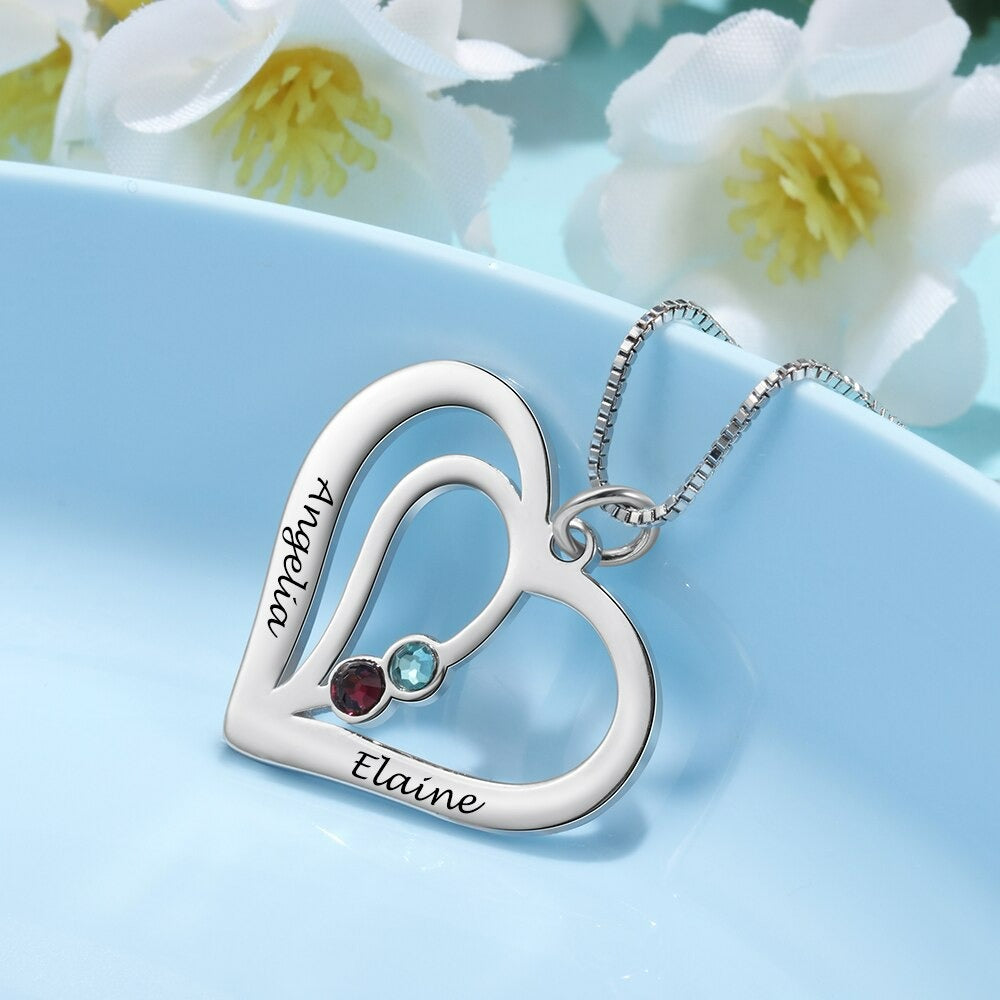 Personalized Engraved Name Heart Shaped Necklaces Florence Scovel 