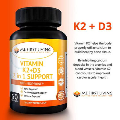 Vitamin K2 + D3 with Bioperine - Me First Living