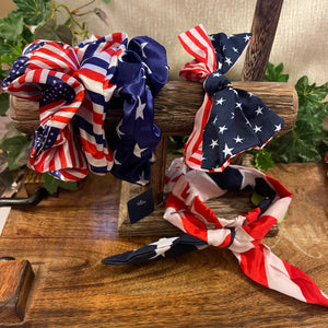 USA Stars, Stripes, and Flag Scrunchies - CC’s Beauty Bar & Boutique LLC 