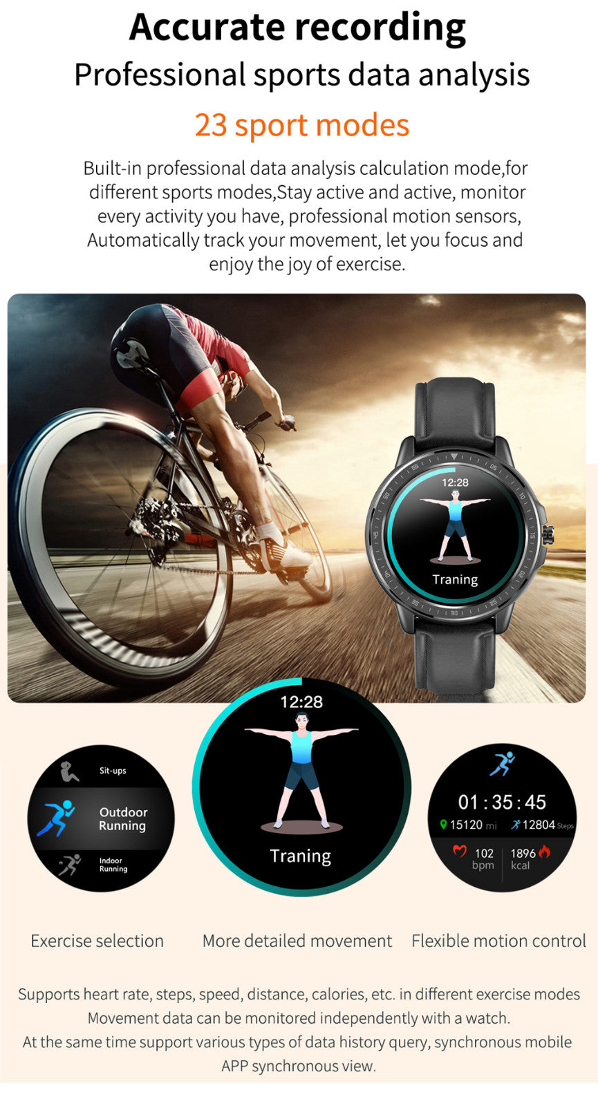 CF19 Men's Waterproof Smartwatch with Sports Fitness Tracker