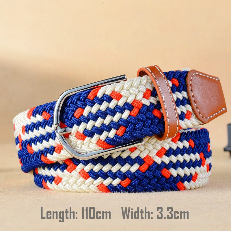 Fashion Multi-Color Braided Elastic Nylon Belt