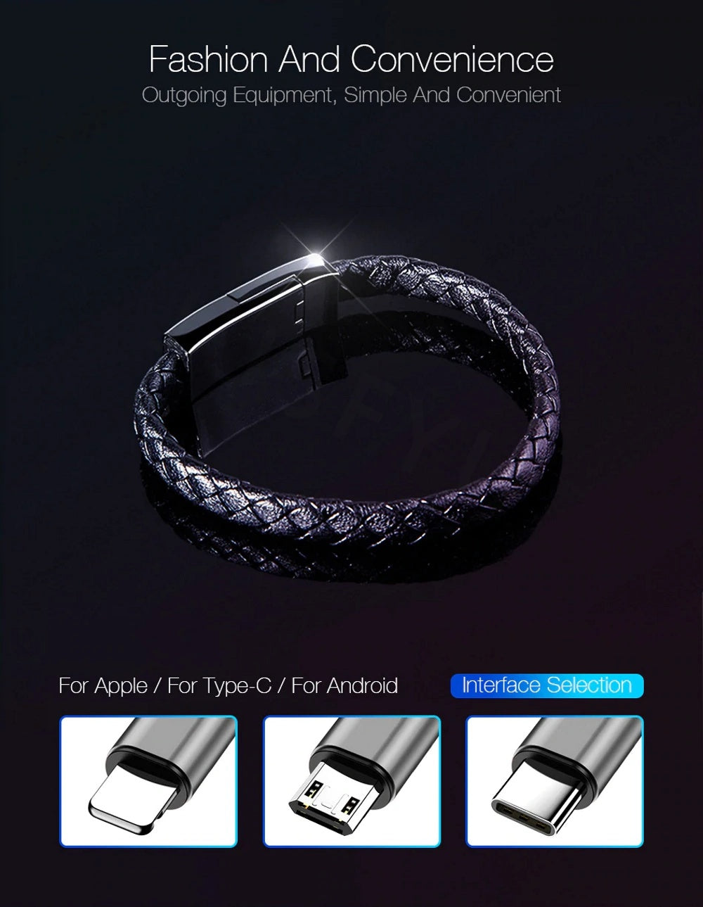 BSOLLI Travelling USB Cable for Phone Chargers