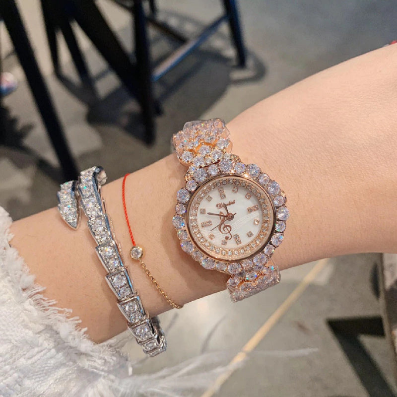 DIMINI Rhinestones Watch with Full Zircon Crystals Bracelet
