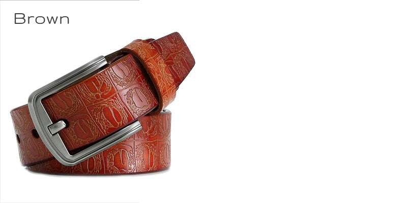 Embossed Genuine Leather Belt