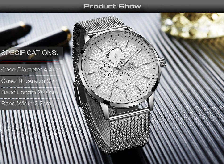 NAVIFORCE Luxury Ultra Thin Quartz Watch