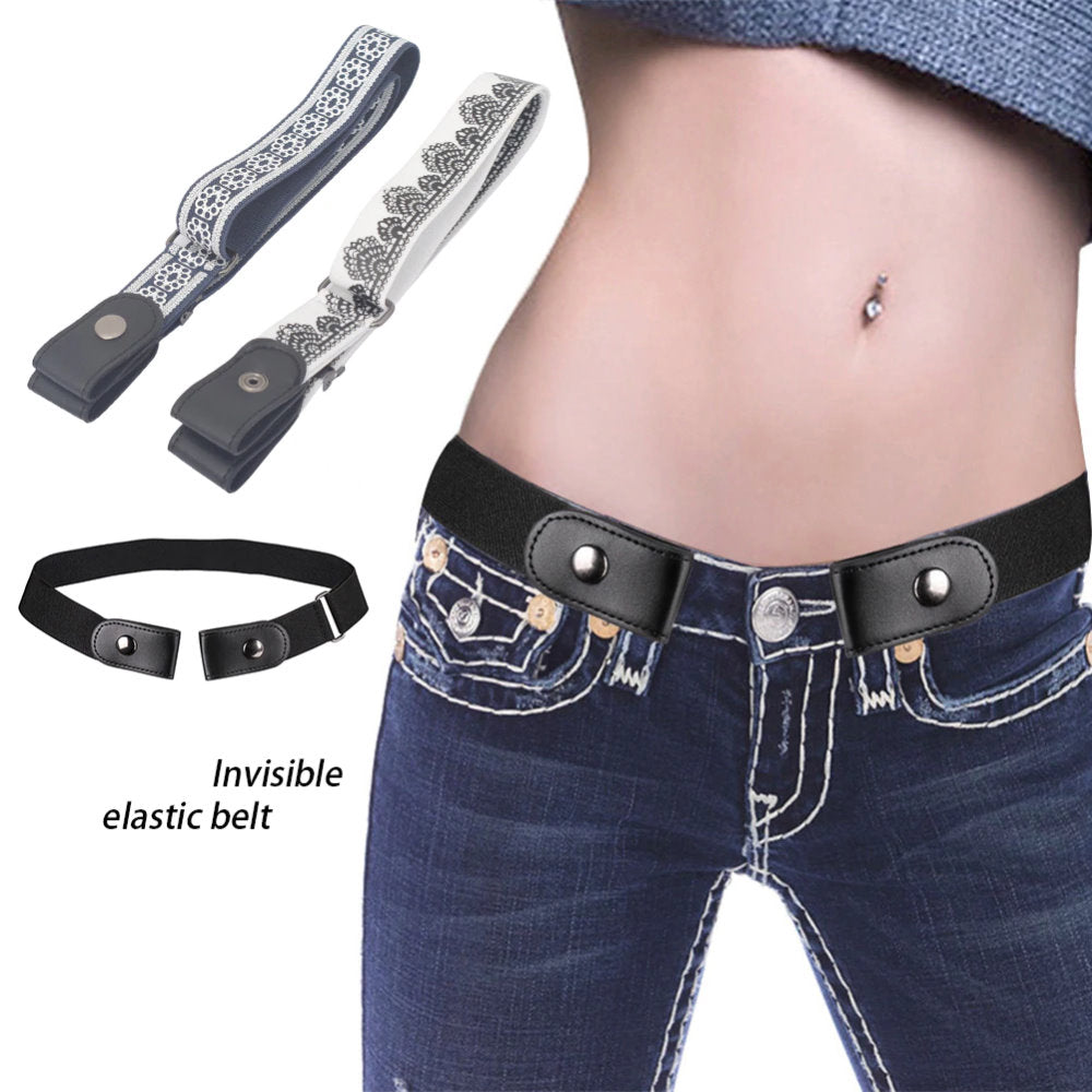 Invisible Buckle-free Stretch Leather Belt