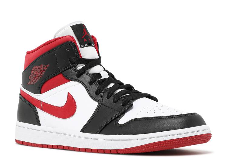 jordan air 1 mid black gym red