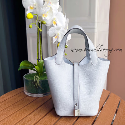 Hermes Gris Etain Gray Picotin Lock 18 PM Handbag – MAISON de LUXE