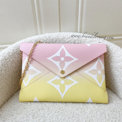 Louis Vuitton Large Pink x Yellow Monogram Kirigami GM Envelop Pouch  19lvs421