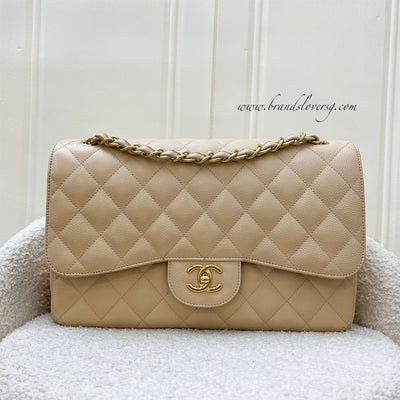 Chanel Classic Jumbo Single Flap SF in Beige Caviar and GHW – Brands Lover