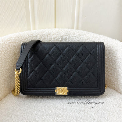 Chanel Quilted Wallet on Chain Bow Black Caviar, Luxury, Bags & Wallets on  Carousell