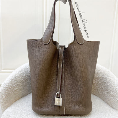 Hermès Epsom Tressage Picotin Lock 22 - Red Bucket Bags, Handbags