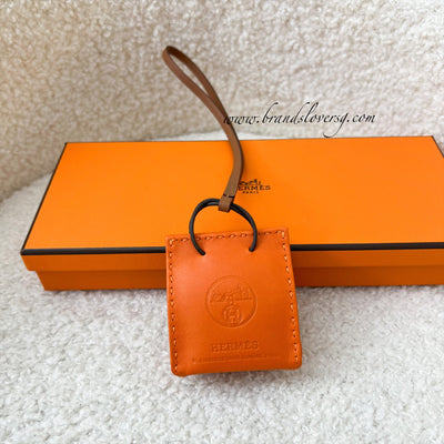 Hermes Orange Mini Shopping Bag Charm – Madison Avenue Couture