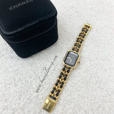 Chanel Vintage Premiere Watch in 24K GHW and Black Leather Size S – Brands  Lover