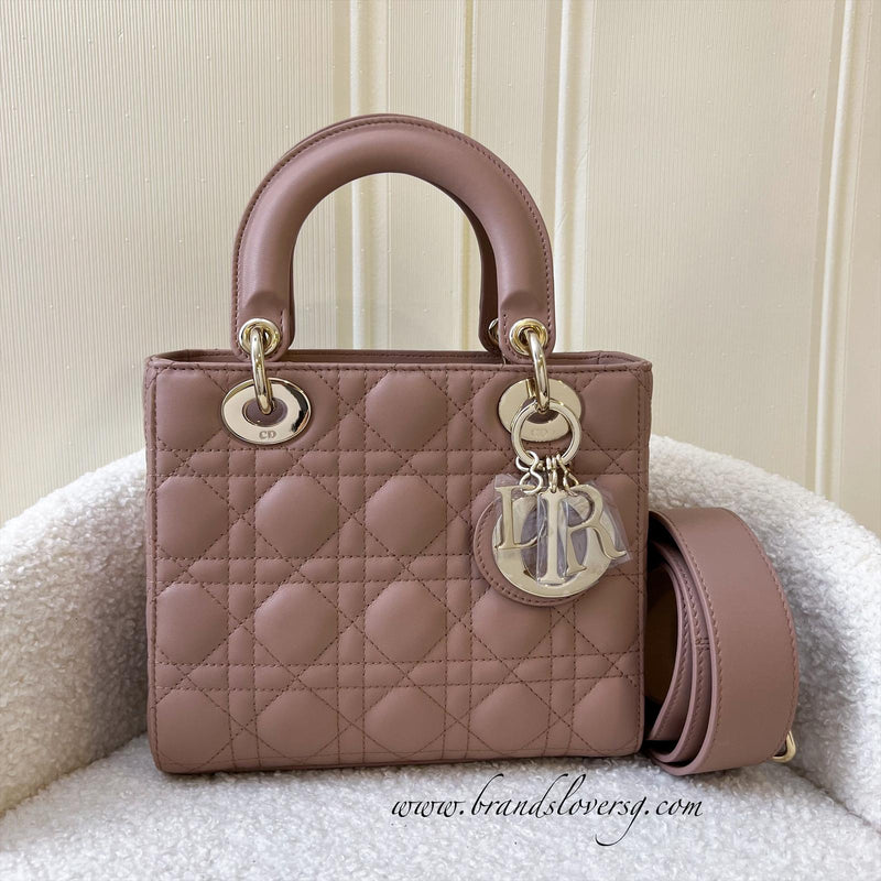 Túi Mini Lady Dior Bag blush diamond calfskin 17cm siêu cấp