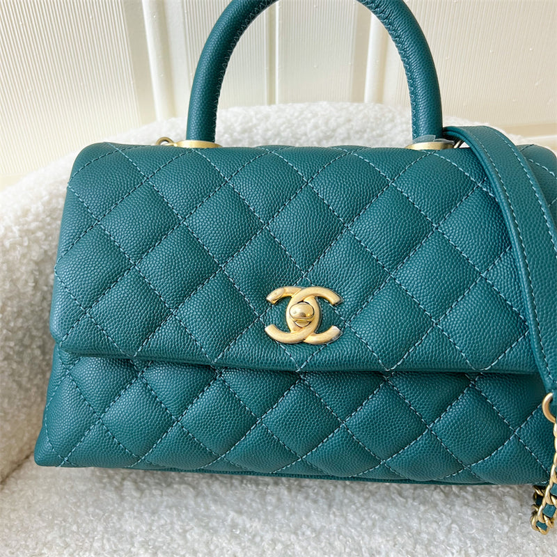 Chanel Small 24cm Coco Handle in Teal Green Caviar AGHW – Brands Lover