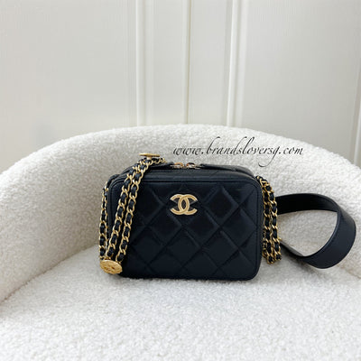 Chanel 22 Small Hobo Bag in Black Shiny Calfskin and AGHW – Brands