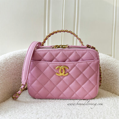 Chanel Vanity Case Bag Small 22S Calfskin Coral Pink