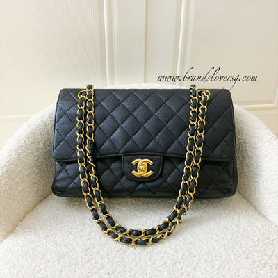 CHANEL CC Filigree Small Flap Caviar Leather Crossbody Bag Black