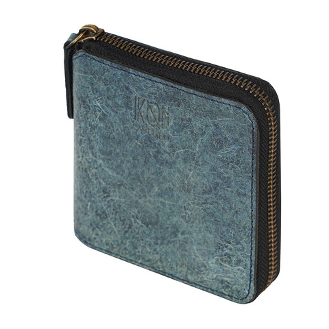 indigo color vegan leather wallet