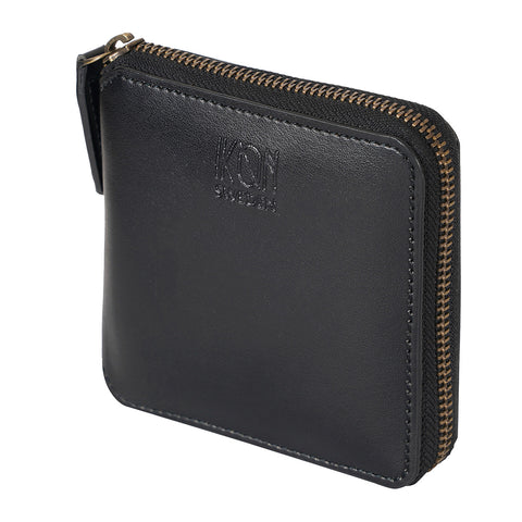 zip around black color wallet