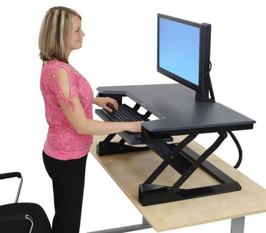 Стой стол. Ergotron WORKFIT-T, sit-Stand desktop Workstation. Ergotron 33-406-085. Столик для ноутбука стоя. Подставка для ноутбука стоя.