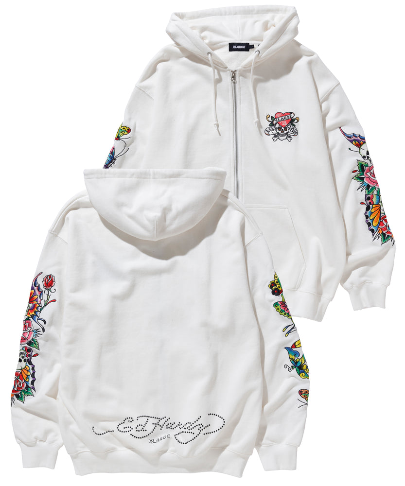 XLARGE × EDHARDY ZIP HOODED SWEAT