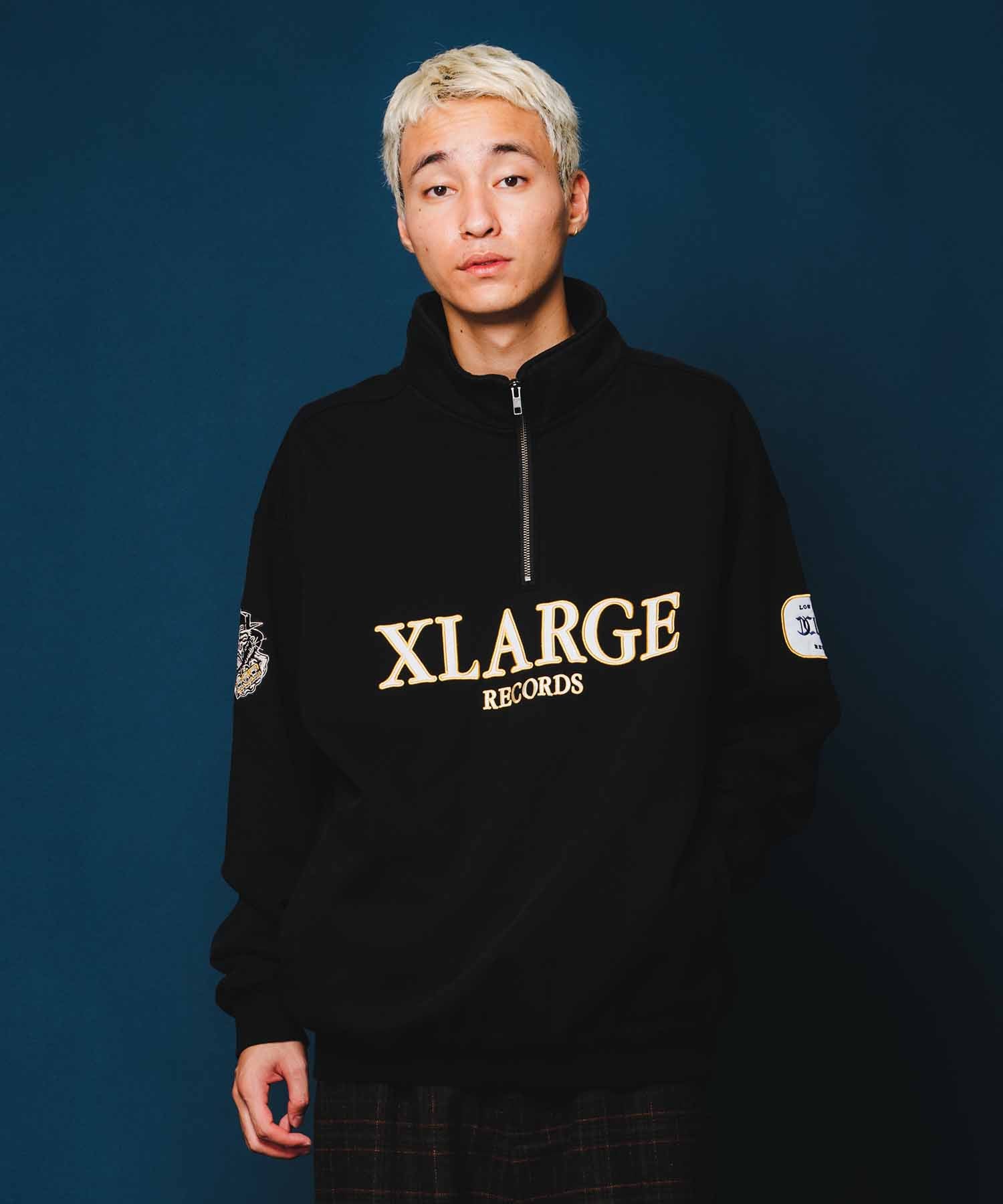 XLARGE ブラック　ハーフジップ