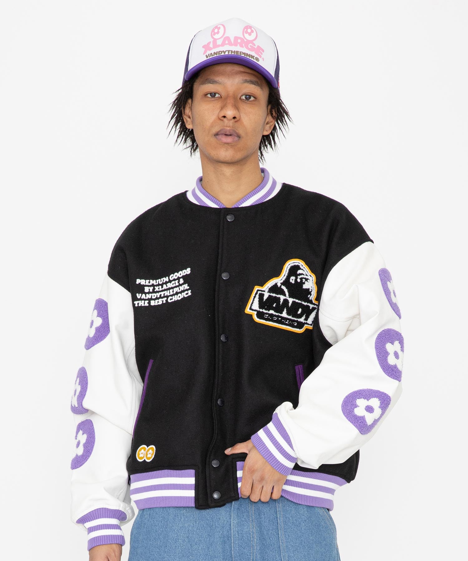 XLARGE×VANDY THE PINK VARSITY JACKET-