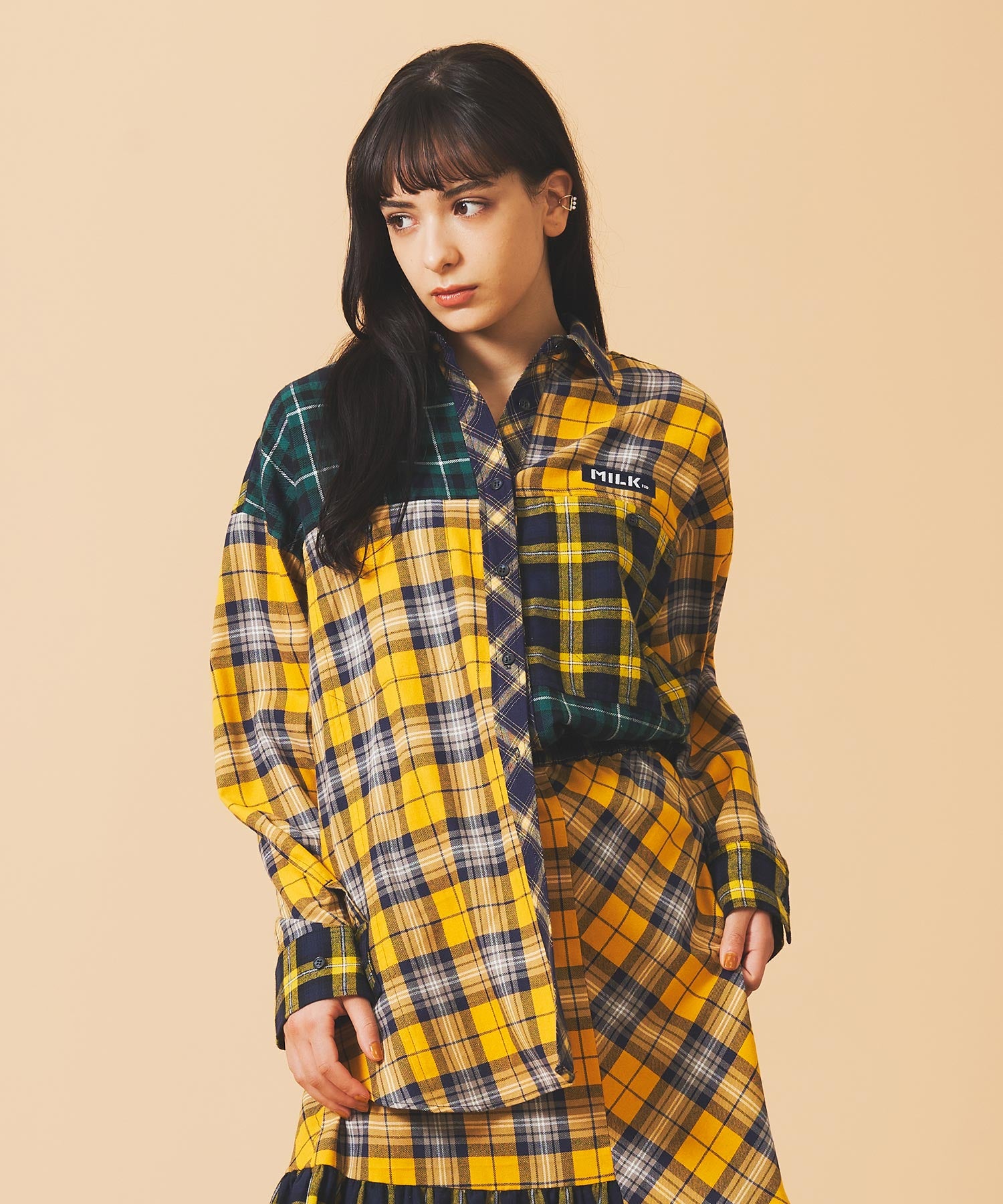 単品購入 milkfed☆BIG SILHOUETTE PLAID JACKET - ジャケット