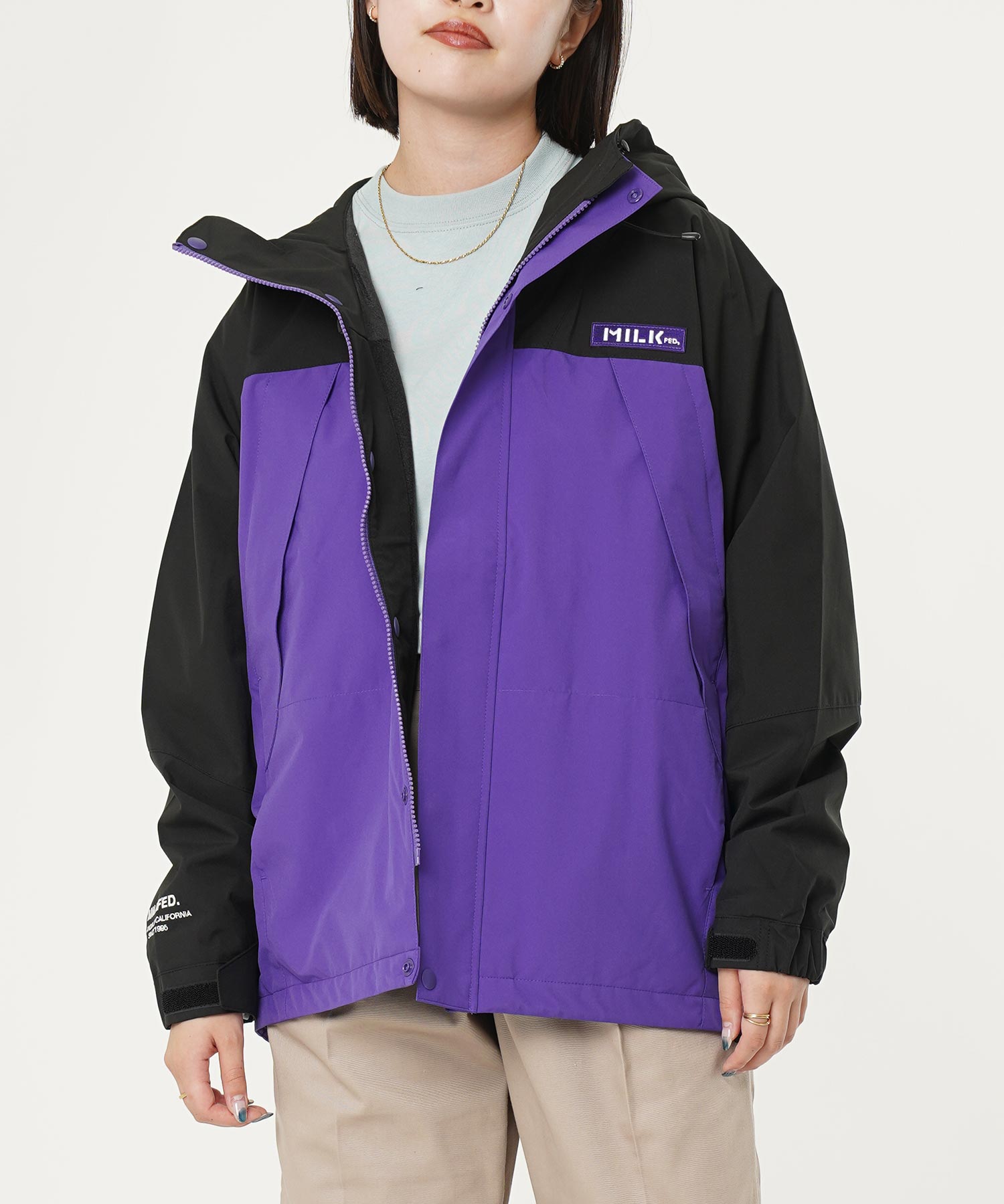 BOA ZIP UP BICOLOR HOODED JACKET MILKFED.