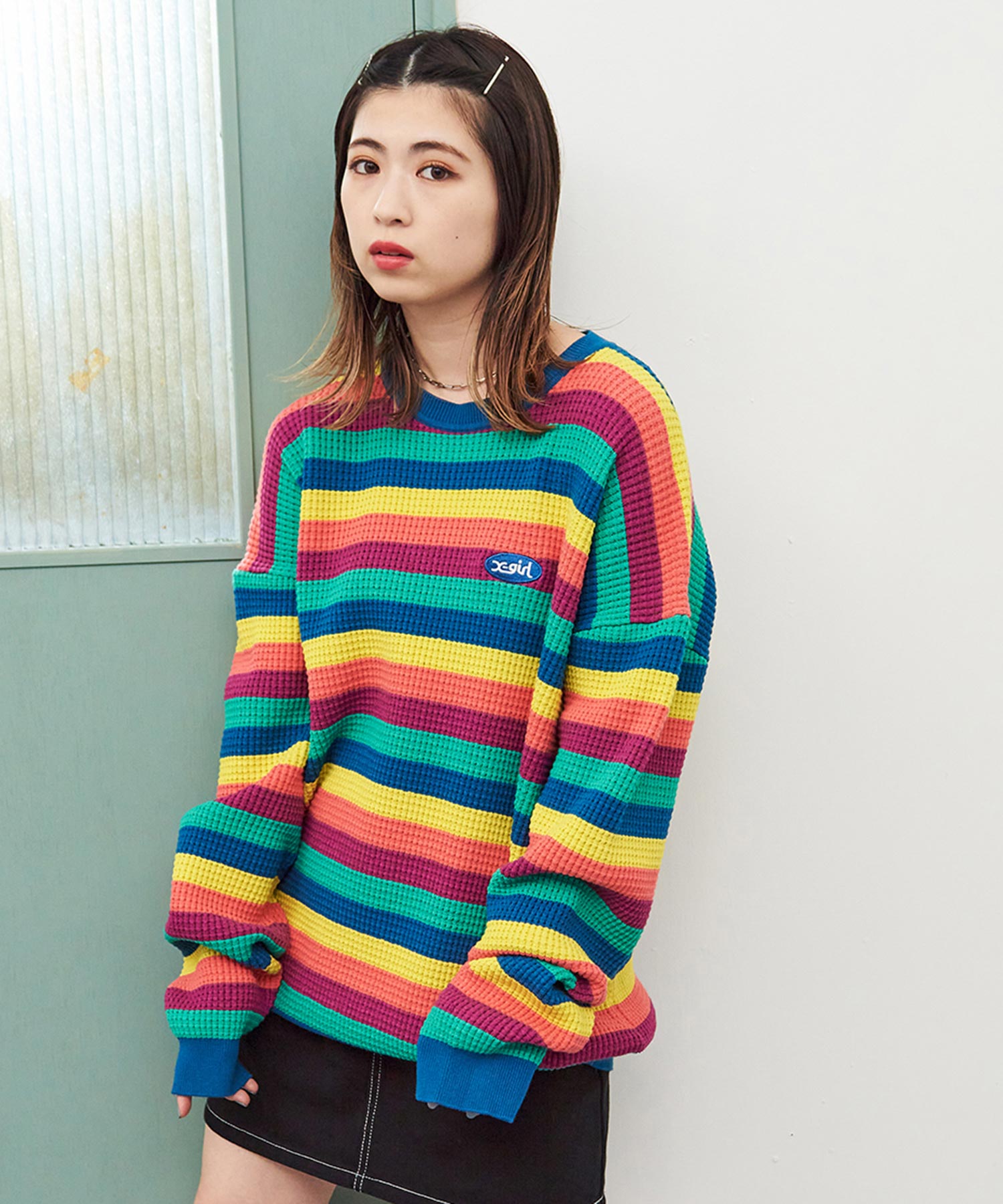 X-girl STRIPE KNIT TOP インターネット通販 38.0%割引 sandorobotics.com