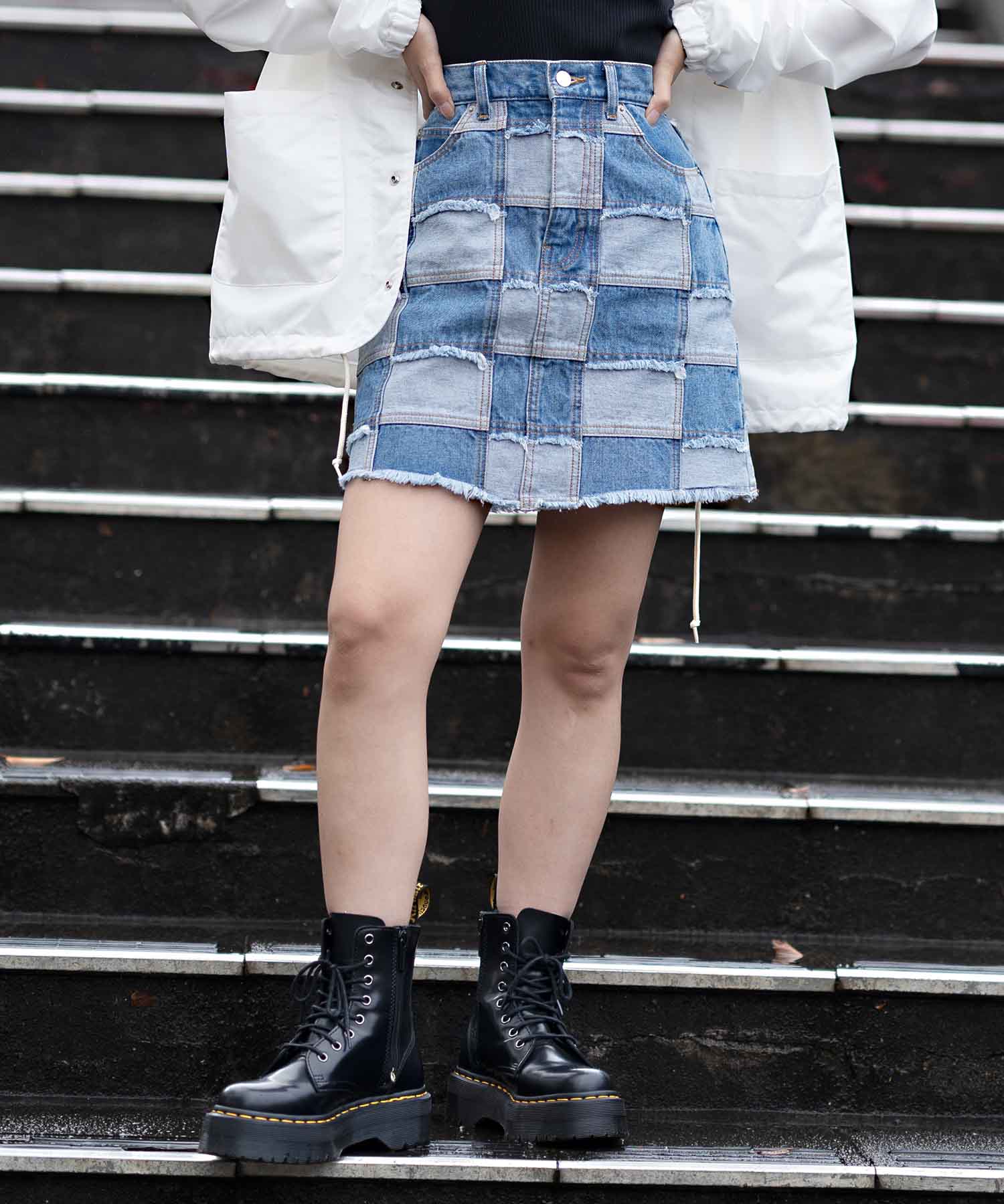 PATCHWORK DENIM FLARE PANTS X-girl