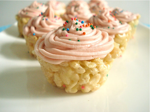 Cake Batter Rice Krispie Cupcakes Recipe - National Rice Krispie Treat Day