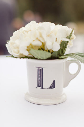 holiday hostess gift idea - initial mugs