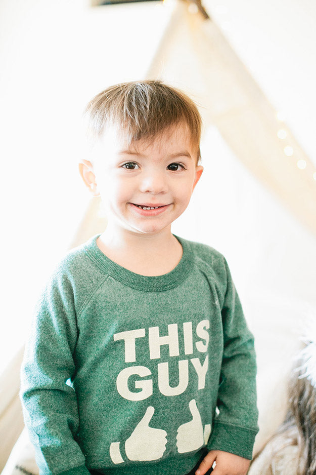 little boy with cute sweatshirt