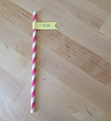 cute paper straw flag for first birthday