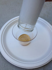 DIY Baptism Favors - Step 1 - Dip the rim in gold leafing paint