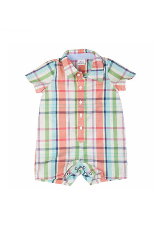 plaid button front romper - cool summer styles for kids