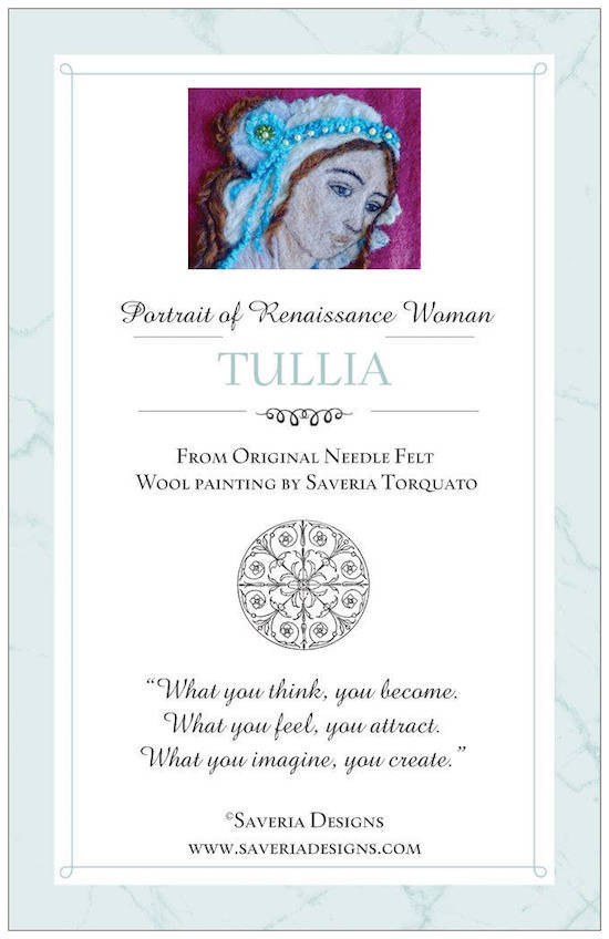 Tullia Renaissance lady portrait needle felt art giclee print