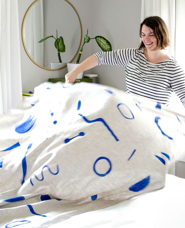 Online Workshop: Stenciled Linen Throw Blanket