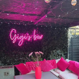 Outdoor home bar with Love Potion Pink 