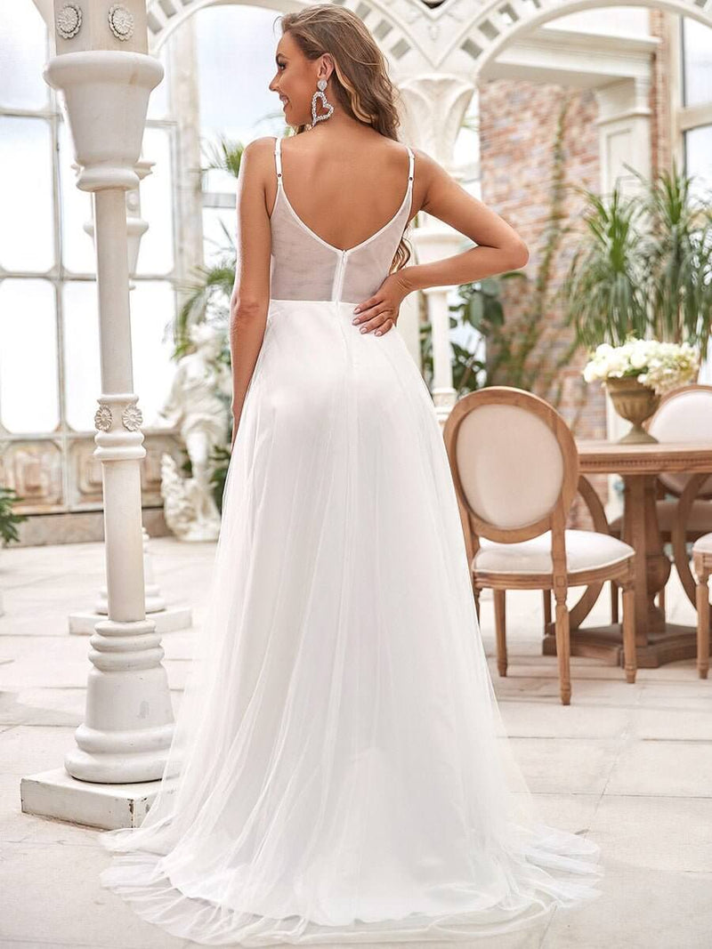 Shayde ivory tulle and lace applique wedding dress - Bay Bridal