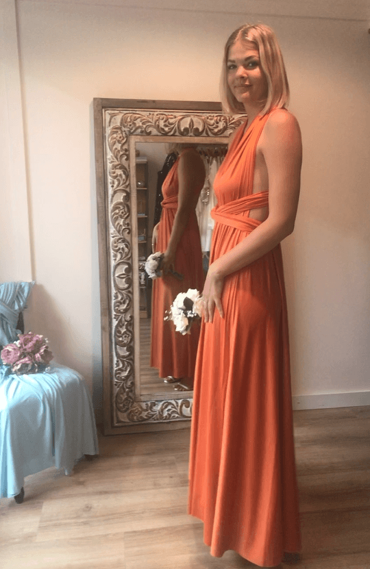 Rust Convertible Infinity bridesmaid dress Express NZ wide - Bay Bridal and Ball Gowns