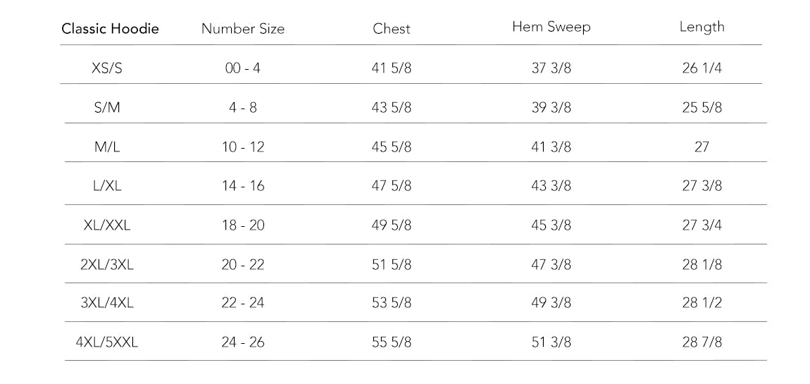 SIZE CHART – BRUNETTE The Label