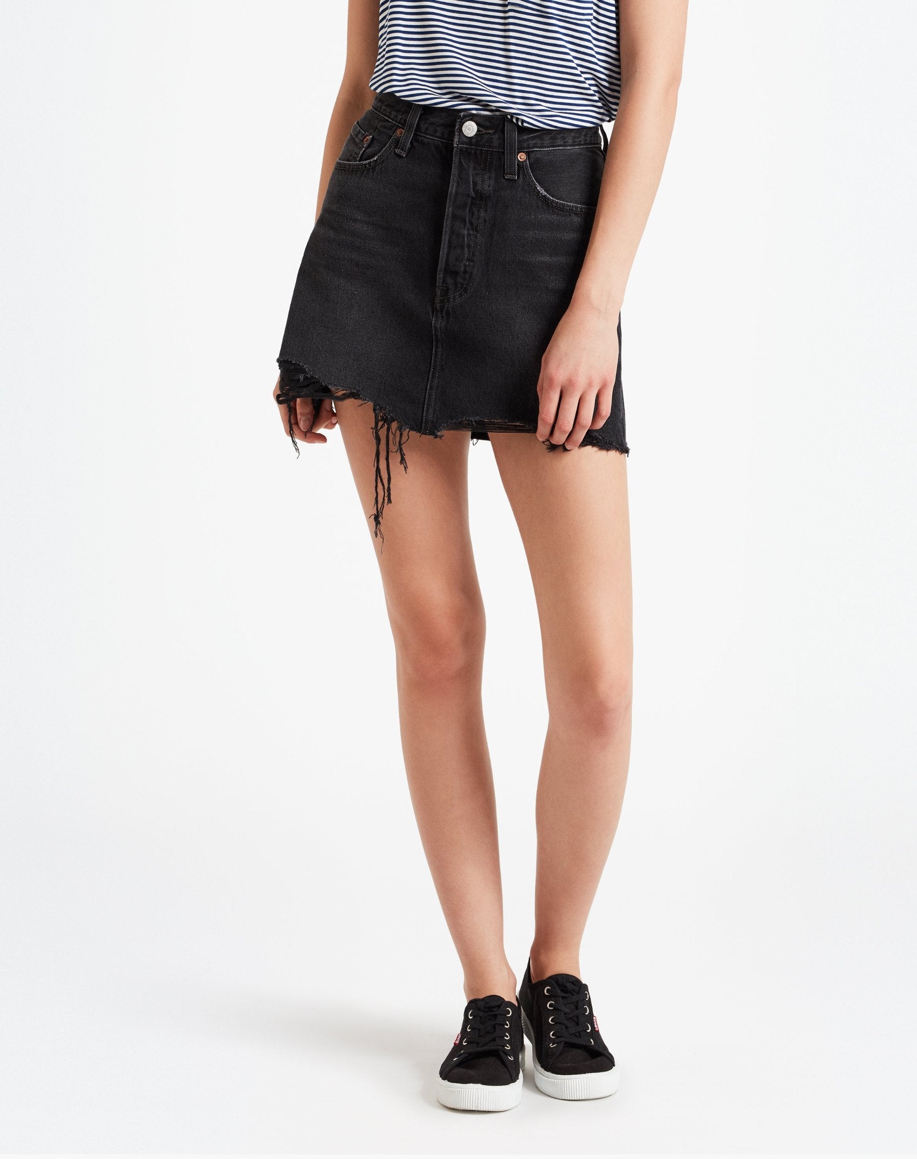 levi's black jean skirt